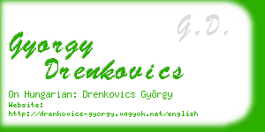 gyorgy drenkovics business card